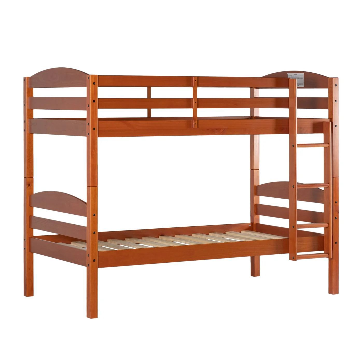 Carolina Transitional Solid Wood Twin-over-Twin Bunk Bed Cherry