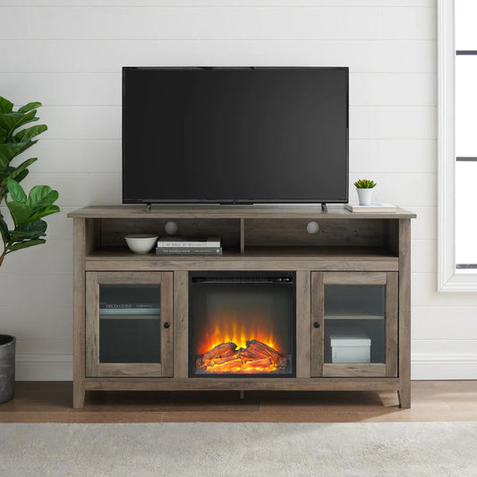 Tv Stand Wasatch 58" electric fireplace glass wood