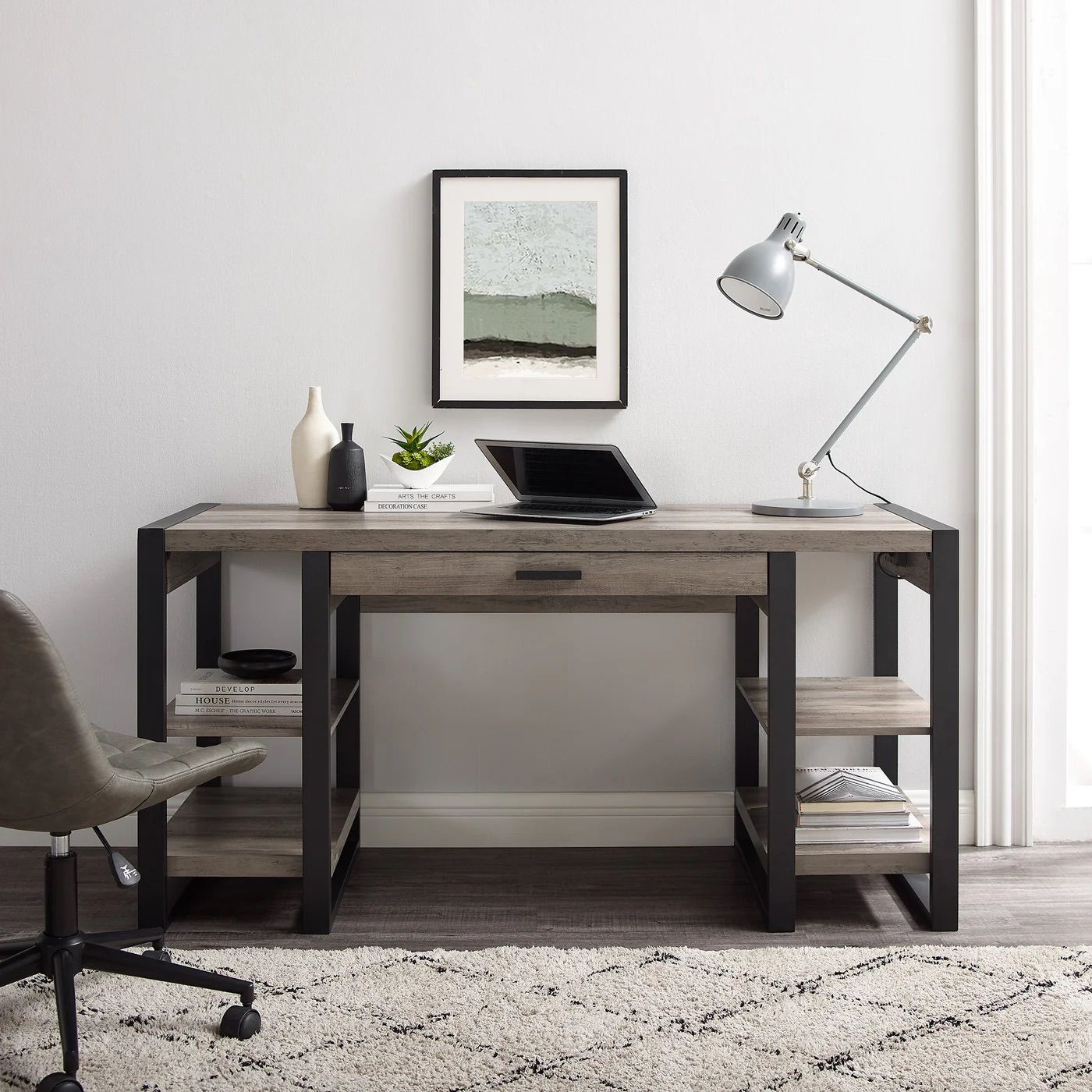 Urban Blend Computer Desk 60" - Grey Wash