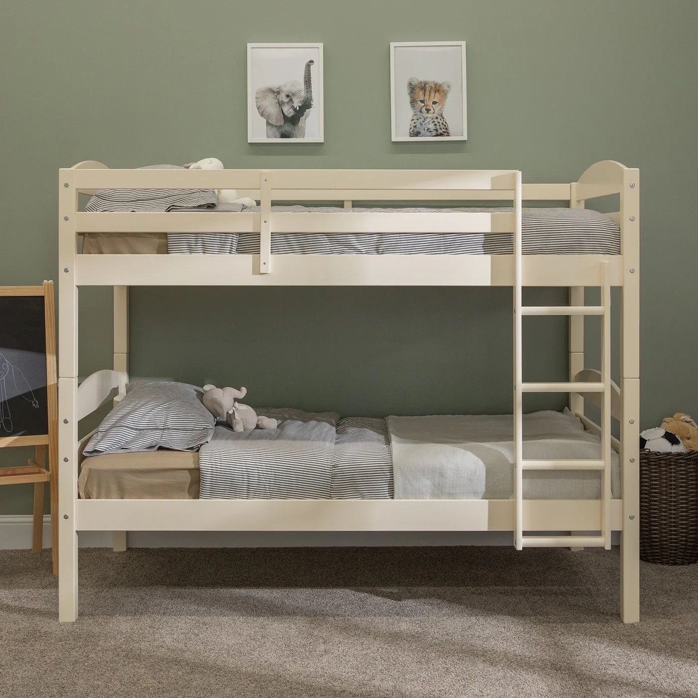 Carolina Transitional Solid Wood Twin-over-Twin Bunk Bed White