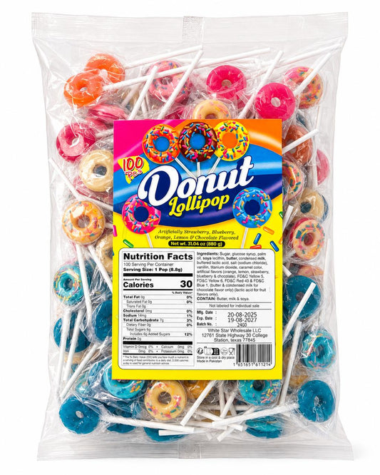 Donut Lollipop 100 count x 12 bags